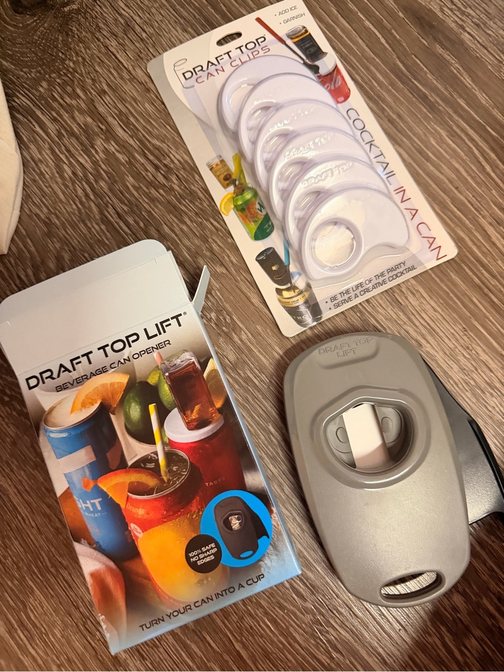 Draft top Beverage Can Opener — Gray- turn can into a cup